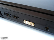 Внешний монитор к P501 можно подключить через HDMI или DVI.