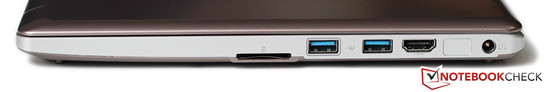 Кардридер, два порта USB 3.0, HDMI, разъем питания