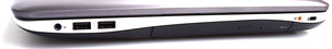 Справа: аудиоразъем, два порта USB 3.0, оптический привод, разъем для сабвуфера, слот Kensington