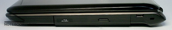 Справа: Blu-Ray, 1x USB2.0, Kensington Lock
