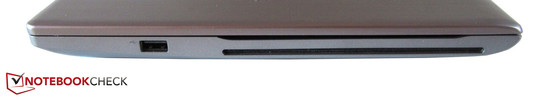 Справа: USB 2.0, привод оптических дисков с щелевой загрузкой