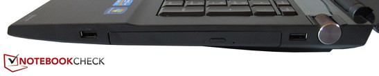 Справа: USB 2.0, Blu-Ray привод, USB 2.0