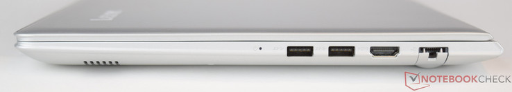 Справа: индикатор питания, 2x USB 3.0, HDMI, сеть GBit-LAN