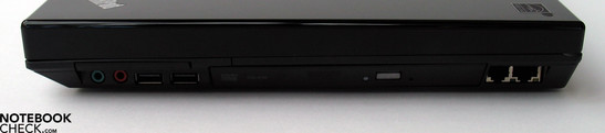 Левая панель: 2 порта USB 2.0, HDMI, CardReader, FireWire