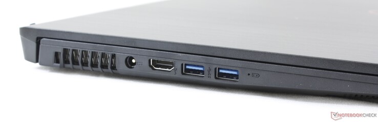 Левая сторона: разъем питания, HDMI 1.4, 2x USB 3.2 Gen. 1 Type-A