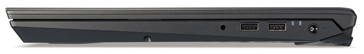 Справа: аудиопорт, 2x USB 2.0 (Type A), коннектор питания