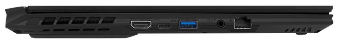 Левая сторона: HDMI 2.0, 1x USB 3.1 Type-C mit DP 1.4, 1x USB 3.1 Gen1 Type-A, аудио разъем, гигабитный LAN