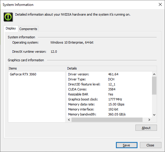 Состояние технологии можно увидеть в Панели управления Nvidia (Изображение: NVIDIA)