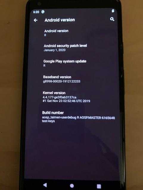 Google Pixel 2 XL на Android R. (Источник: @DroidIvan_)