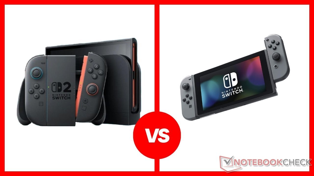 Nintendo Switch 2 против Switch 1 (Источник изображения: Nintendo)