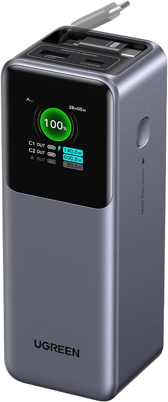 Ugreen Nexode Power Bank с выдвижным кабелем. (Источник изображения: Ugreen)
