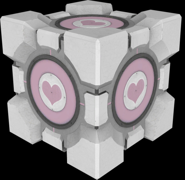 Взвешенный кубик-компаньон из серии игр Portal. (Источник изображения: The Portal Wiki)