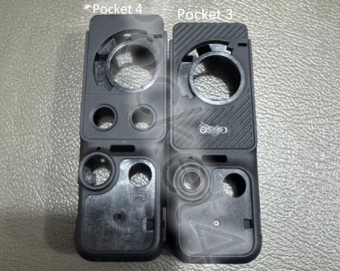 Корпуса Osmo Pocket 4 и Pocket 3, слева направо. (Источник изображения: via The New Camera)