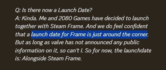 Обновление по запуску в Steam Frame.