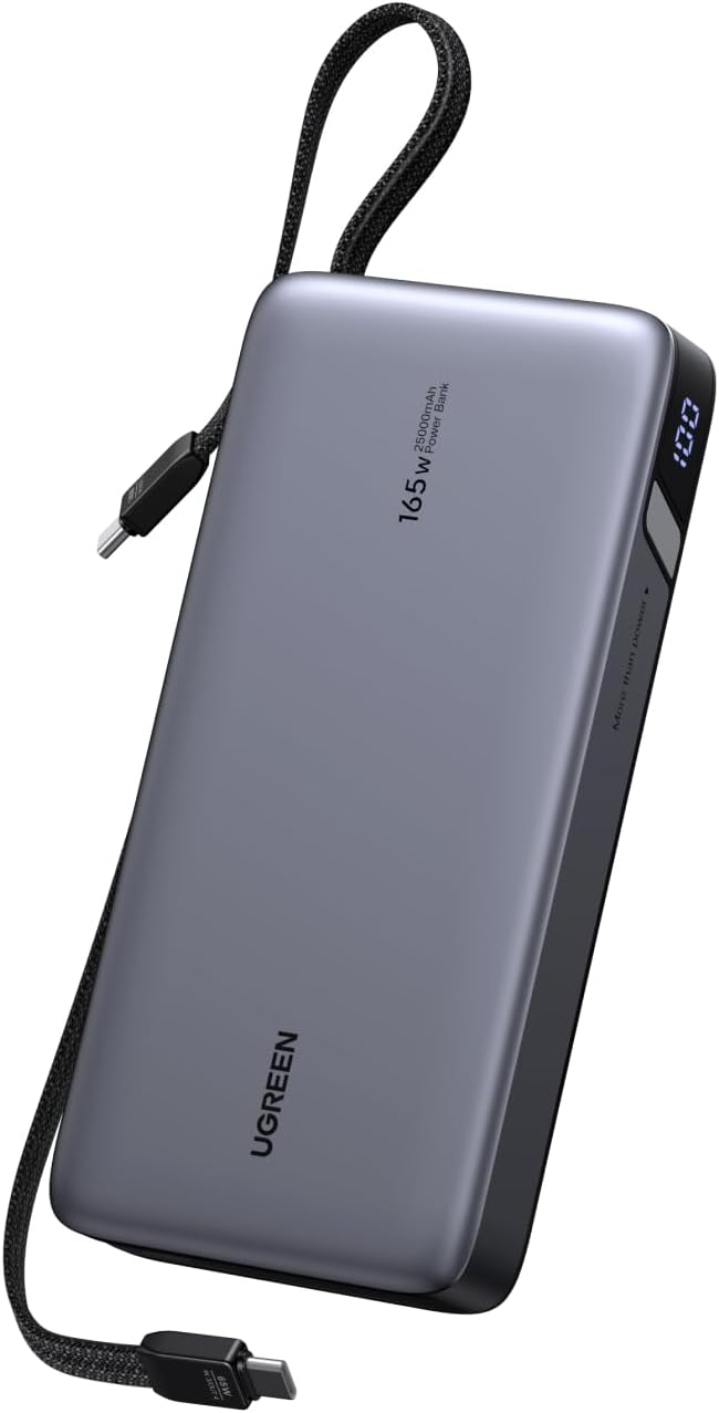 Ugreen Nexode Power Bank (140 Вт + 65 Вт, 2 встроенных кабеля USB-C). (Источник изображения: Ugreen)