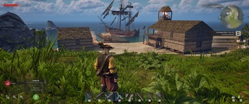 На фото: База в Виндрозе. Пиратский корабль стоит на якоре.