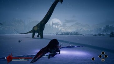 На изображении: скриншот игрового процесса из игры «Dinoblade».