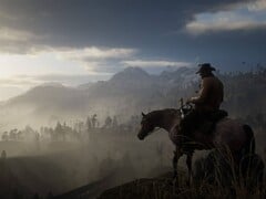 Изображение, показывающее Артура Моргана на его лошади в игре Red Dead Redemption 2.