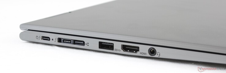 Левая сторона: 2x USB Type-C Gen. 2 + Thunderbolt 3, Lenovo Side Dock, USB 3.1 Type-A Gen. 1, HDMI 1.4b, 3.5-мм аудио разъем