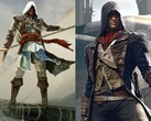 Эдвард Кенуэй из Assassin's Creed Black Flag и Арно Дориан из Assassin's Creed Unity показаны бок о бок.