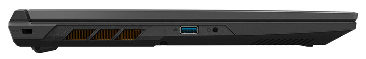 Левая сторона: слот замка, USB 3.2 Gen 1 Type-A, аудио разъем