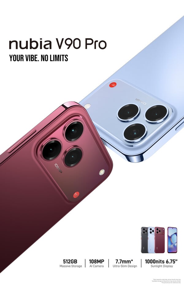 Nubia V90 Pro сохраняет дизайн своего предшественника, но выпускается в новых цветах.