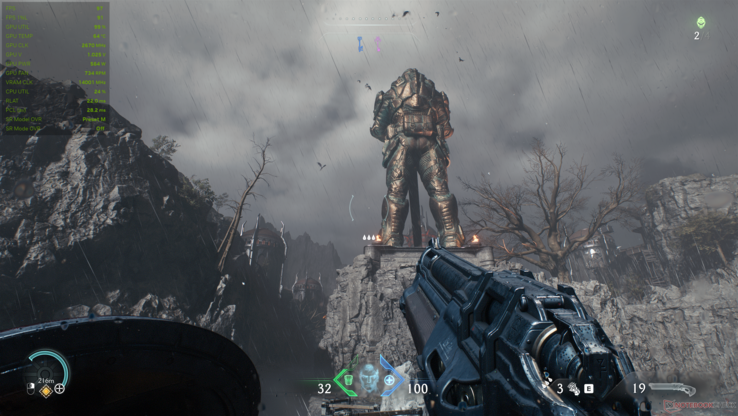 Doom: The Dark Ages DLSS 4.5 Предустановка M, PT выключен. (Источник изображения: Notebookcheck)