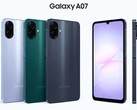 Три ожидаемых варианта расцветки Galaxy A07. (Источник изображения: Sudhanshu Ambhore via X)