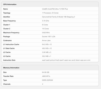 Листинг Geekbench 6 для Core Ultra 7 270K Plus. (Источник изображения: Geekbench)