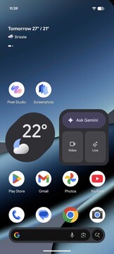 Пользовательский интерфейс Google Pixel, основанный на Android 16: Домашний экран