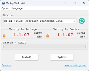 Запустите Ventoy - выберите флешку - установить