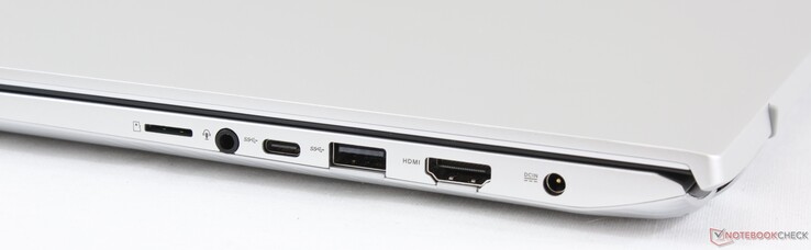 Правая сторона: слот под MicroSD, комбинированный аудио разъем, порт USB Type-C Gen. 1, USB 3.0, HDMI, разъем питания