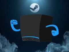 На снимке показана «Steam Machine», проносящаяся сквозь дым