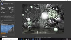 Cinebench R15, тест проходил при питании от батареи