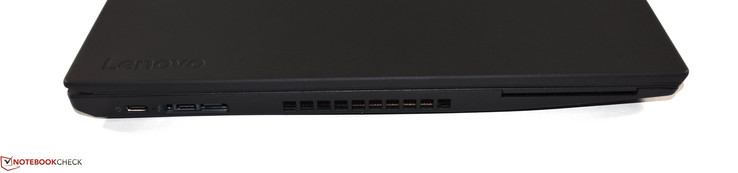 Левая сторона: порт USB 3.1 Type-C, Thunderbolt/коннектор док-станции, mini Ethernet, считыватель смарт-карт