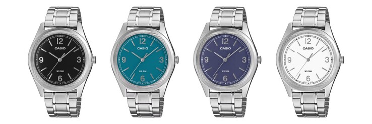 Слева направо: часы Casio MTP-B210D-1AV, MTP-B210D-2A1V, MTP-B210D-2A2V и MTP-B210D-7AV