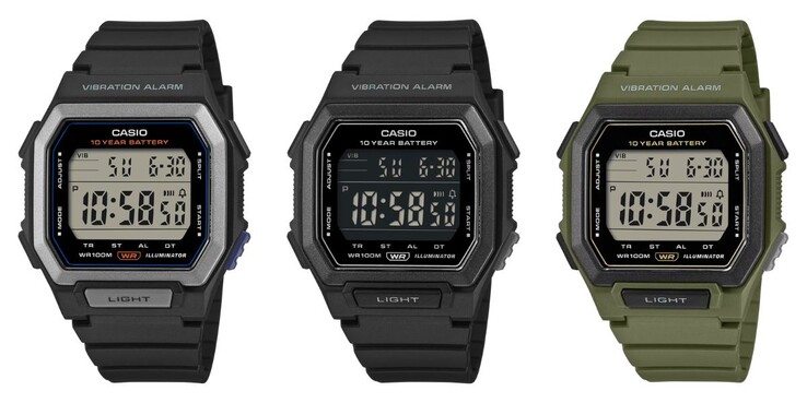 Слева направо: часы Casio W-738H-1AV, W-738H-1BV и W-738H-3AV