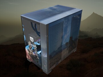 Maingear Crimson Desert Limited Edition PC спереди показан под углом