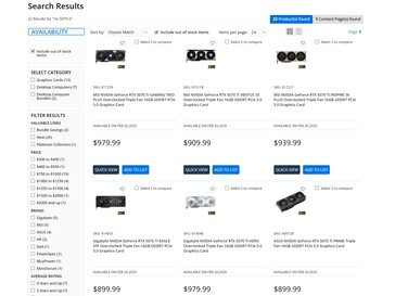 Показаны цены на RTX 5070 Ti от Micro Center (Источник изображения: Скриншот, Micro Center)