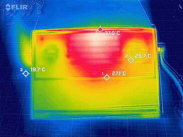 Нагрев под нагрузкой, днище ноутбука