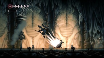 Hollow Knight: Silksong PC скриншот с изображением боя (Источник изображения: Steam)