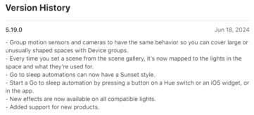 Журнал изменений для приложения Philips Hue версии 5.19.0.