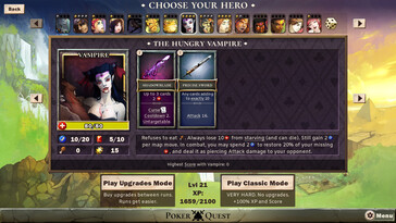 На картинке: Скриншот игрового процесса из игры Poker Quest: Swords and Spades.
