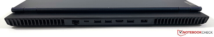 Задняя сторона: гигабитный Ethernet, USB-C 3.2 Gen.2 (Power Delivery, DisplayPort 1.4), 2x USB-A 3.2 Gen.1, HDMI 2.1, USB-A 3.2 Gen.1, разъем питания (SlimTip)