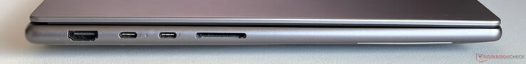 Слева: HDMI 2.1, 2 порта USB-C 4.0 с поддержкой Thunderbolt 4 (40 Гбит/с, DisplayPort 2.1, питание), кардридер для карт SD
