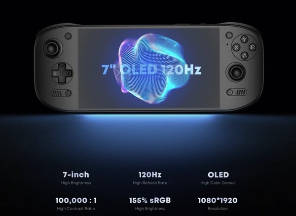Ayn Odin 3 Portal оснащён 7-дюймовым OLED-дисплеем.