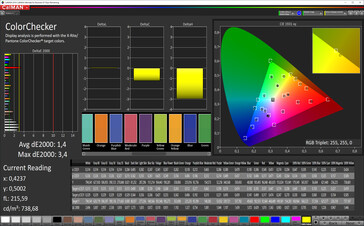 CalMAN: Mixed colours (True Tone отключен, sRGB)