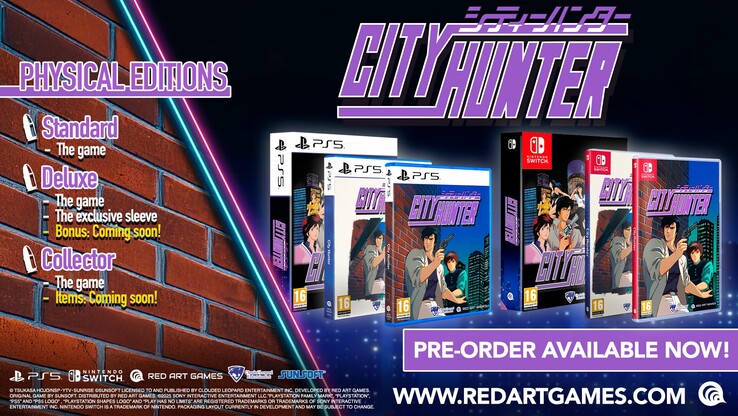 Изображение, показывающее различные версии City Hunter. (Источник изображения: Red Art Games)