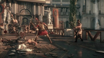 Изображение, на котором запечатлена битва из игры «Ryse: Son of Rome».