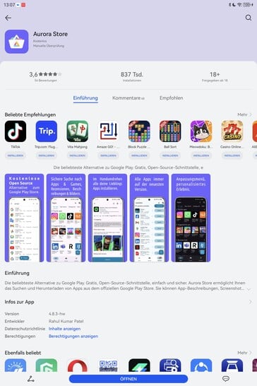 Приложение Aurora Store можно установить из AppGallery.